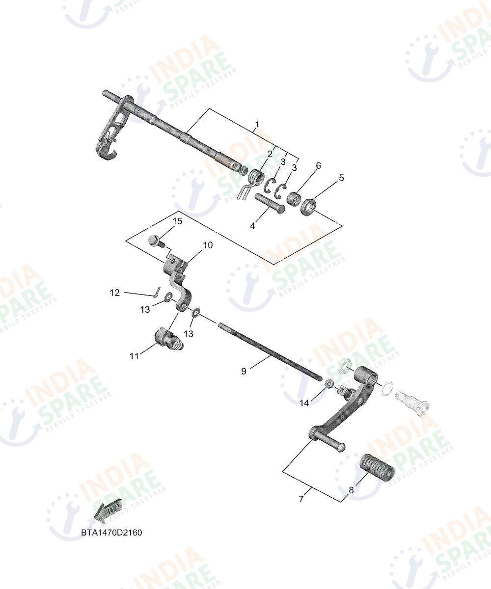 YAMAHA BTA1 R2 200CC Series SHIFT SHAFT